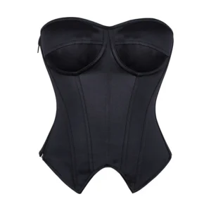 Bestseller Women's Striped Blazer with Built-in Underwire Bra, Side Zipper & Boned Corset Design - Slim Fit Fashion Jacket