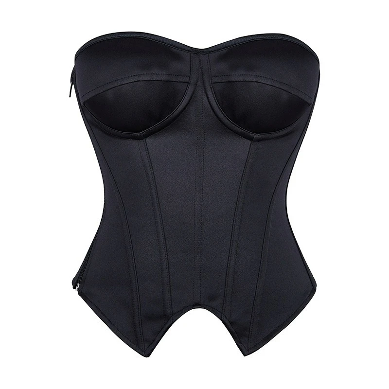 Bestseller Women's Striped Blazer with Built-in Underwire Bra, Side Zipper & Boned Corset Design - Slim Fit Fashion Jacket - Image 8