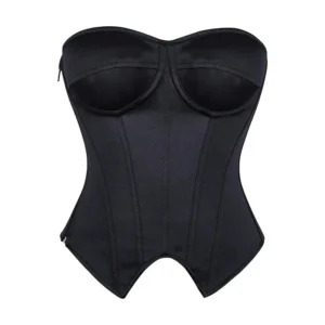 Bestseller Women's Striped Blazer with Built-in Underwire Bra, Side Zipper & Boned Corset Design - Slim Fit Fashion Jacket
